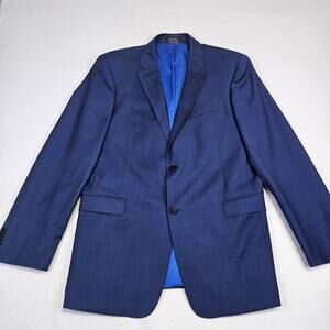 Tommy Hilfiger Mens Blazer Stretch Wool Suit Jacket Sport Coat 42L Modern Blue